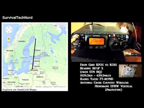 5 Watt Range Test | 639miles - 1029km | Yaesu FT-817 Bugout bag radio