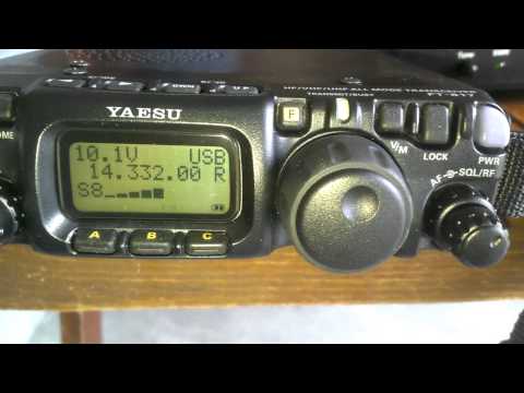 Yaesu FT-817 with a Greatlakes Vertical.