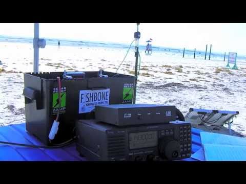 The Bubrella Protects My Ham Radio Equipment On The Beach 6-8-2015
