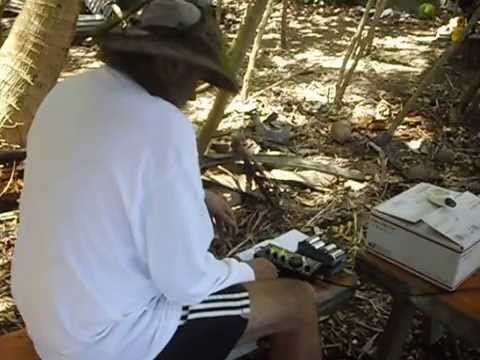 WBØJNR operating portable KHØ on Agrigan Island with QRP CW